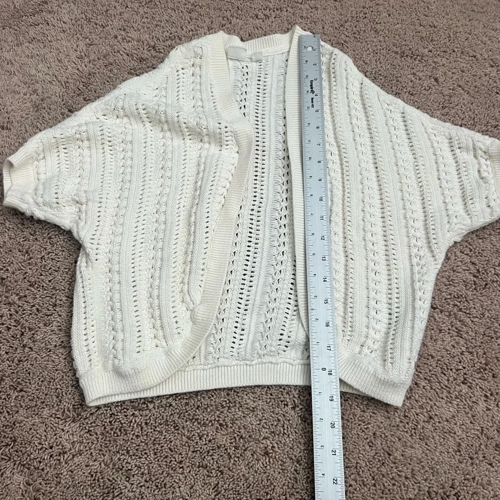 Gap kids dolman sleeve sweater cardigan cream small cocoon style open weave 6/7